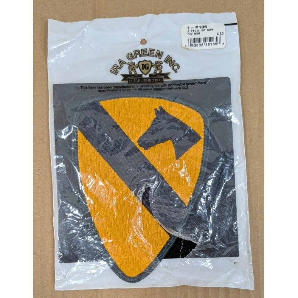 Ira Green US Army 1st Cavalry Division Patch 1-P106 Yellow Black Insignia